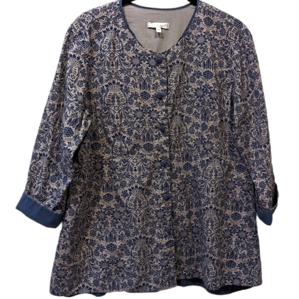 Kleen Lightweight, Pretty Cotton Floral Print Button Up Shirt (M)